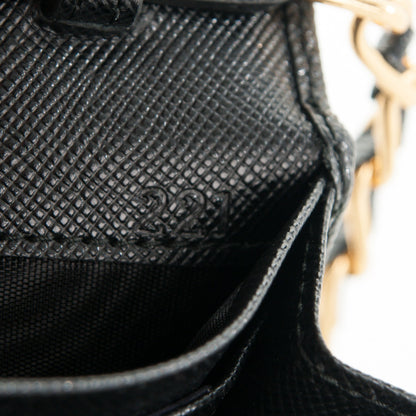 Prada Saffiano Metal Oro Chain Wallet Nero Black 7 of 7