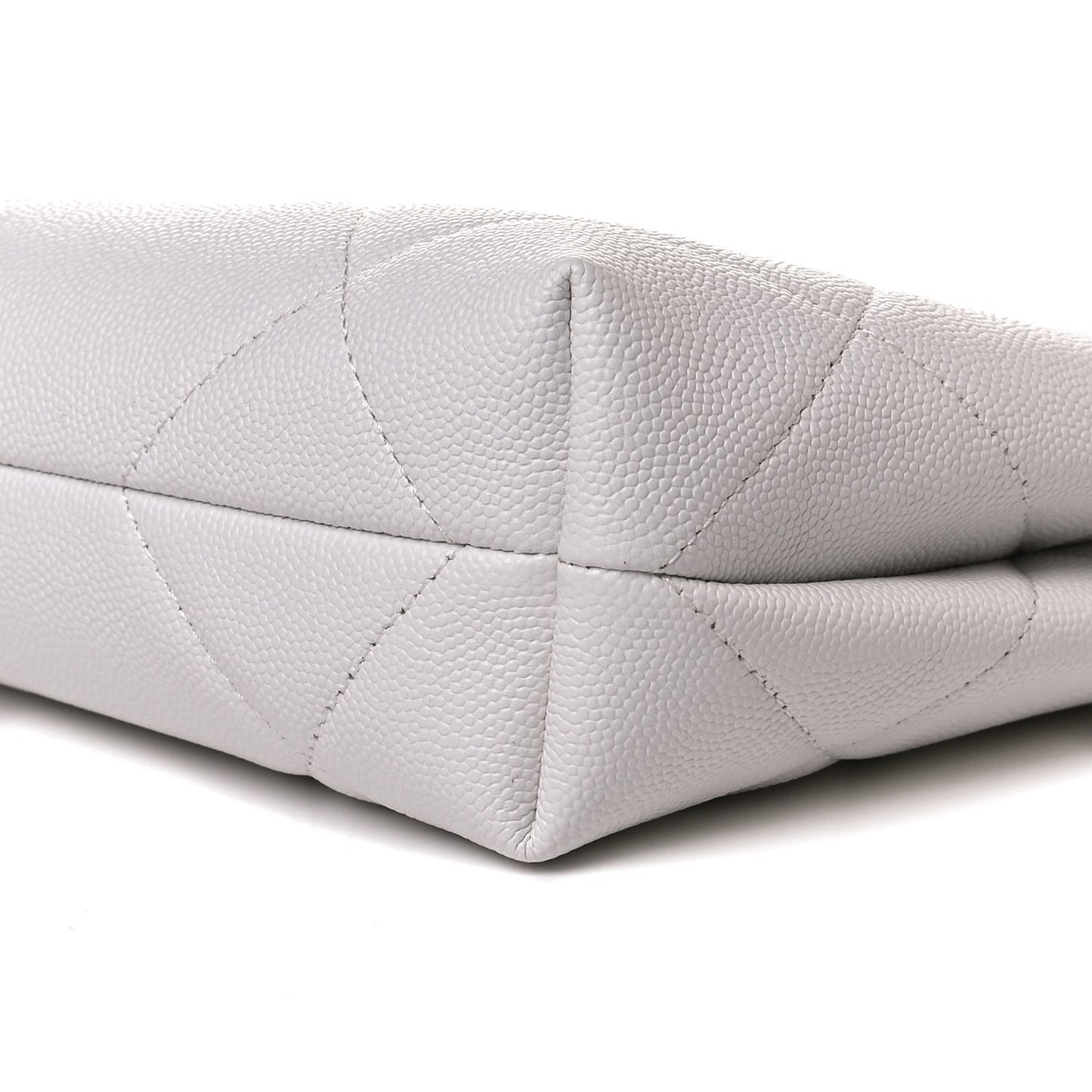 Caviar Quilted A Real Catch Clutch White