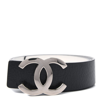Chanel Calfskin CC Reversible Belt 85 White Black 1 of 4