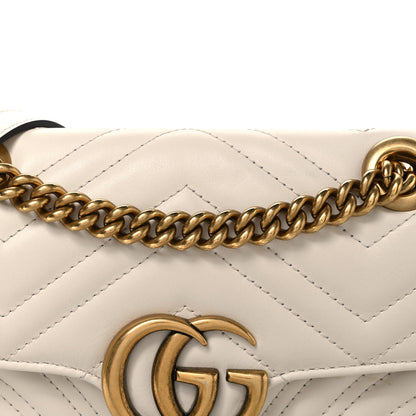 Gucci Calfskin Matelasse Mini GG Marmont Shoulder Bag White 7 of 9
