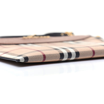 Burberry Haymarket Check Peyton Crossbody Clutch Bag Toffee 6 of 20