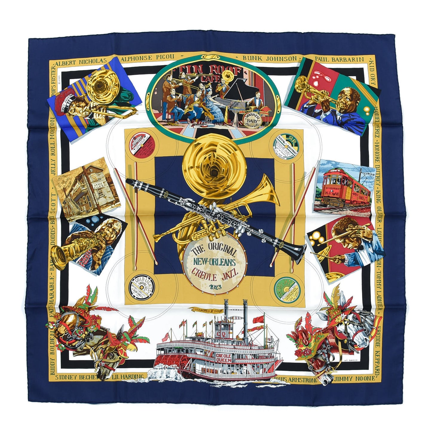 Silk New Orleans Creole Jazz Scarf 90