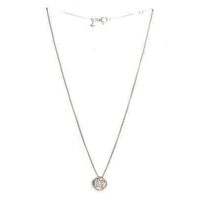 David Yurman Sterling Silver Diamond 7mm Infinity Pendant Necklace 3 of 6