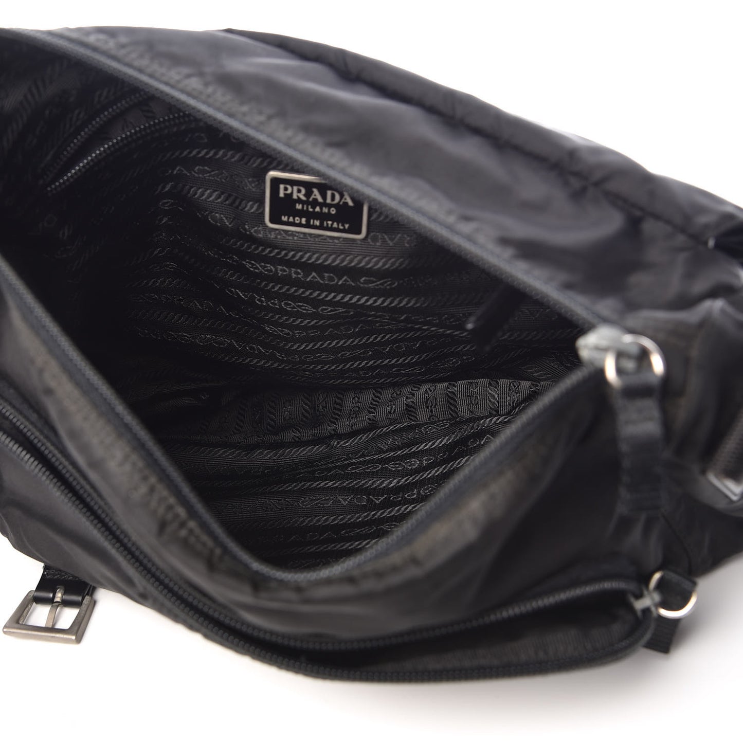 Nylon Vela Messenger Bag Black