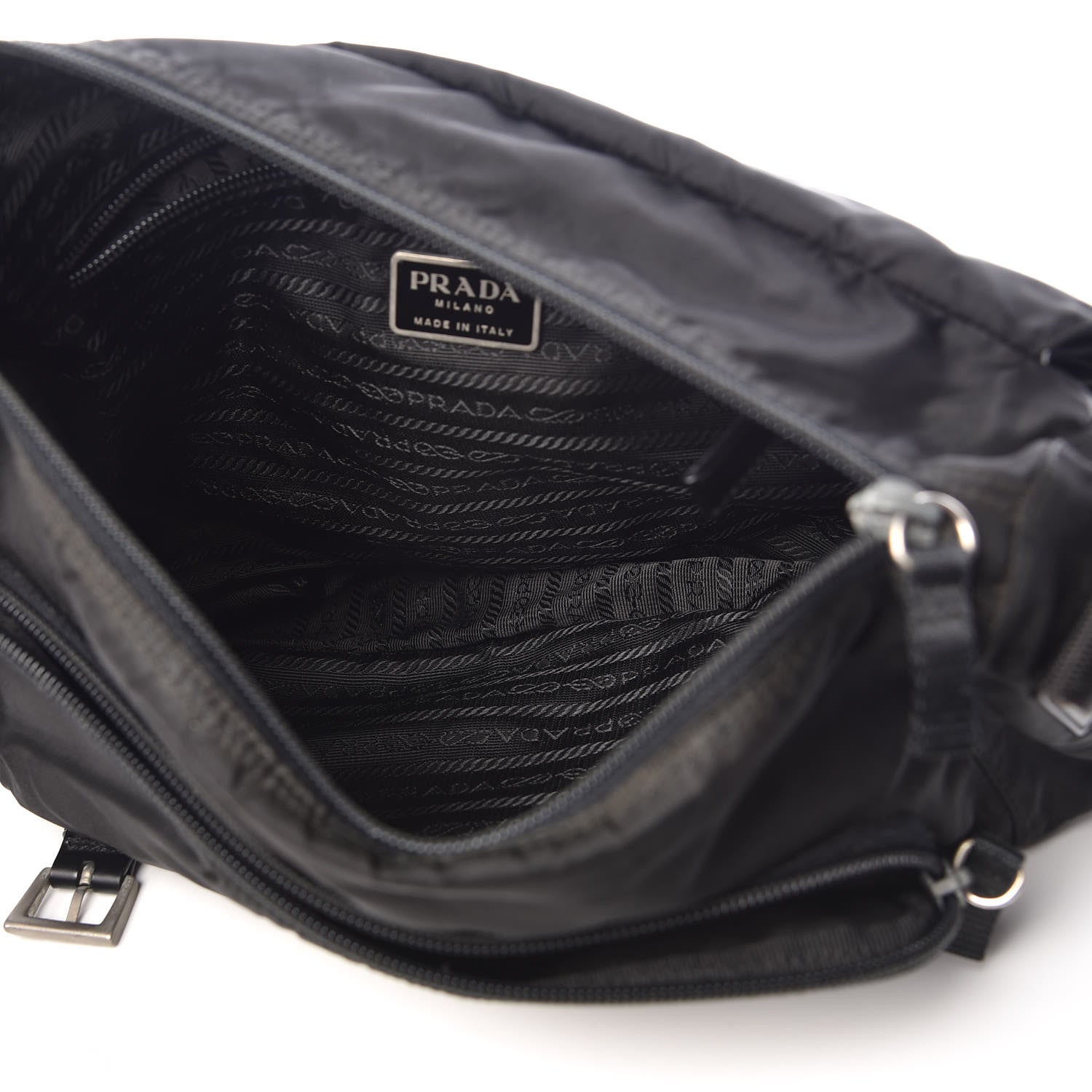 Prada Nylon Vela Messenger Bag Black 5 of 11