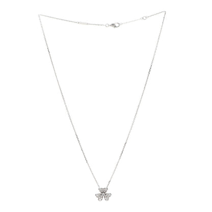 Van Cleef & Arpels 18K White Gold Diamond Mini Frivole Pendant Pave Necklace 3 of 6