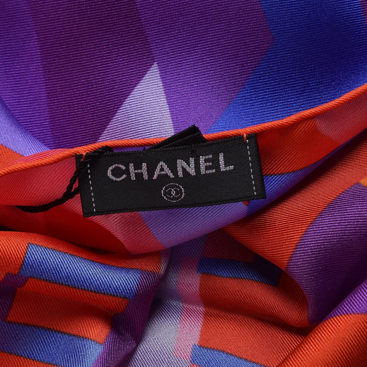 Chanel Silk Geometric Square Scarf Multicolor 4 of 5