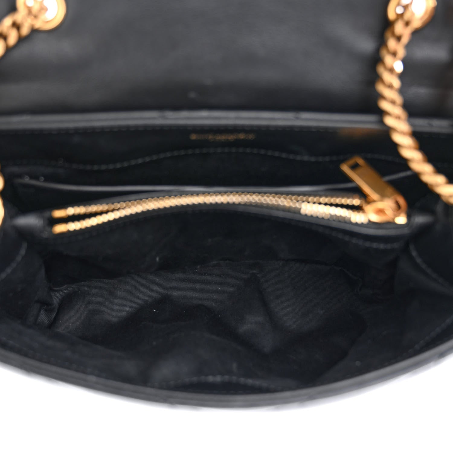 Saint Laurent Calfskin Y Quilted Monogram Small Loulou Chain Satchel Black 4 of 13