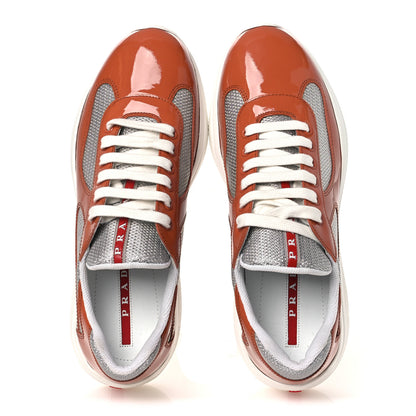 Prada Patent Technical Fabric Mens America's Cup Patchwork Sneakers 8.5 Nespola 8.5 Nespola  Argento 3 of 22