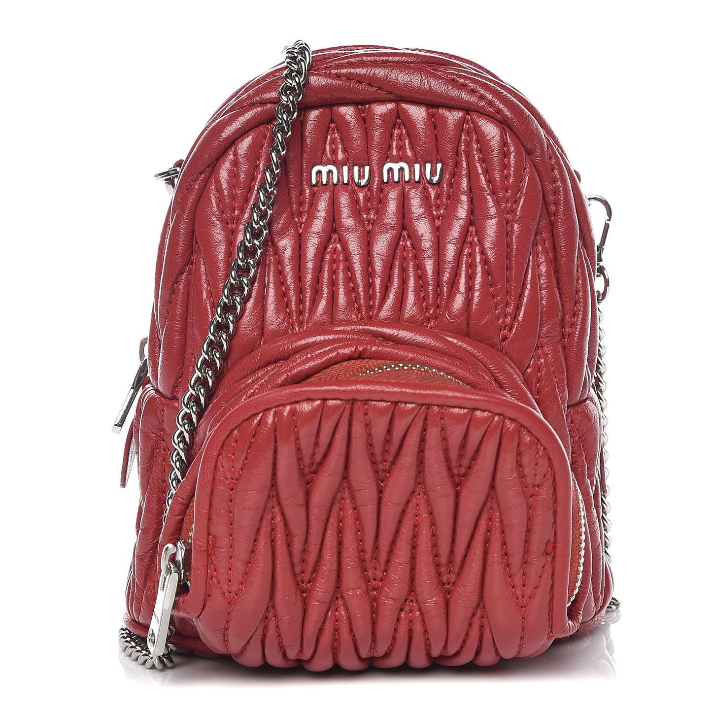 Nappa Matelasse Lux Mini Backpack Rosso