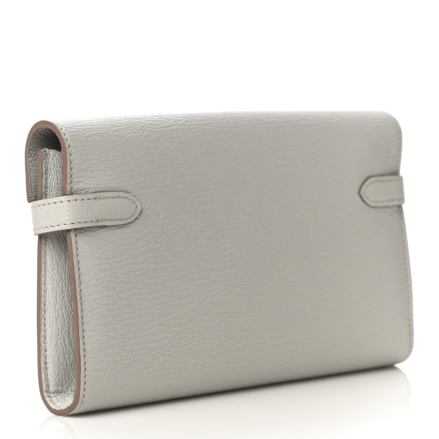 Hermes Chevre Mysore Kelly Longue Wallet Gris Perle 3 of 16