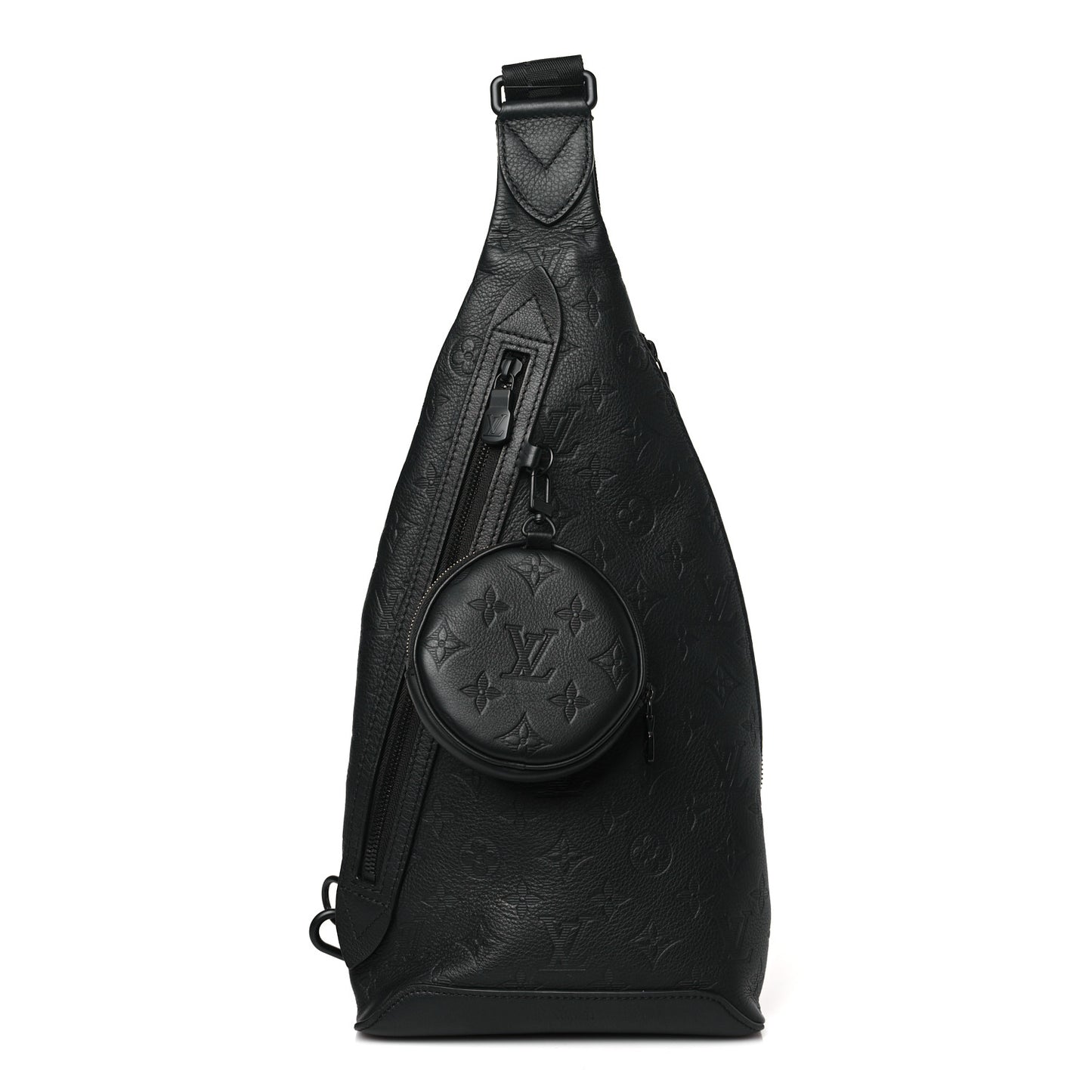 Calfskin Shadow Monogram Duo Slingbag Black