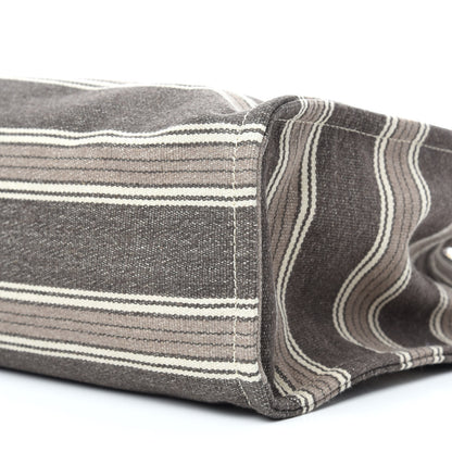 Celine Canvas Calfskin Jacquard Vertical Cabas Grey Brown 7 of 9