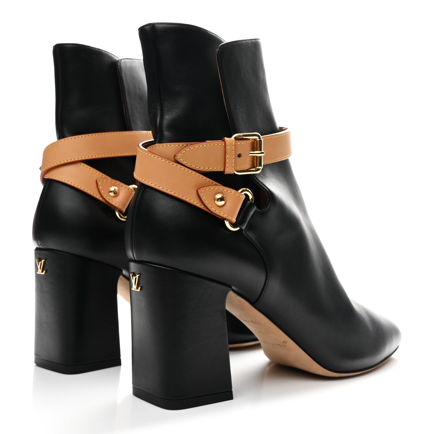 Louis Vuitton Calfskin Belted Parisienne Ankle Boots 41 Black 5 of 10