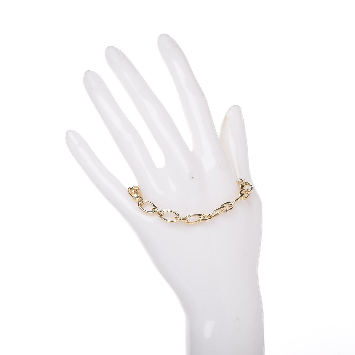 18K Yellow Gold Clasping Oval Link Bracelet