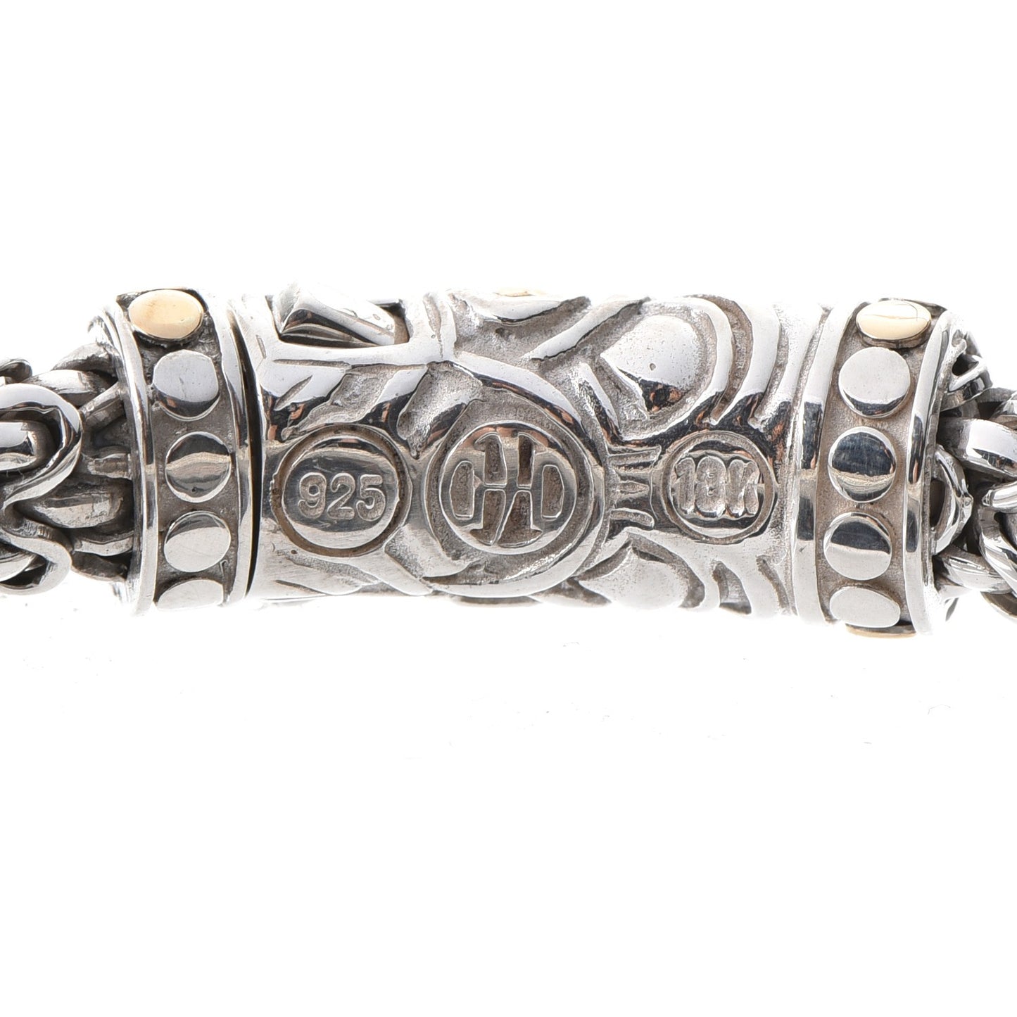 Sterling Silver 18K Yellow Gold 6mm Naga Station Bracelet