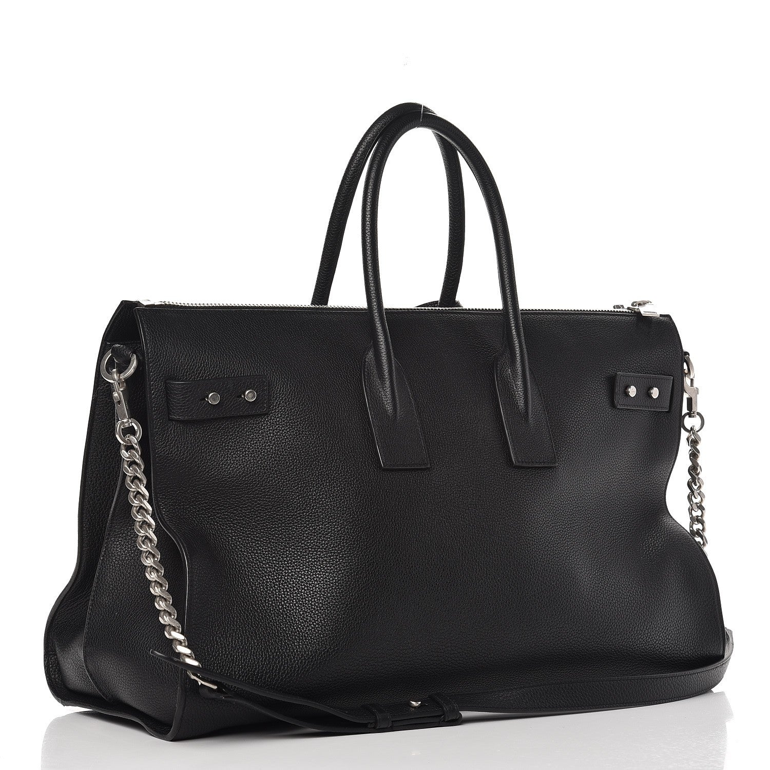 Saint Laurent Grained Calfskin Medium Souple Sac De Jour Duffle Black 3 of 8