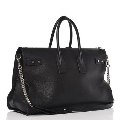 Saint Laurent Grained Calfskin Medium Souple Sac De Jour Duffle Black 3 of 8