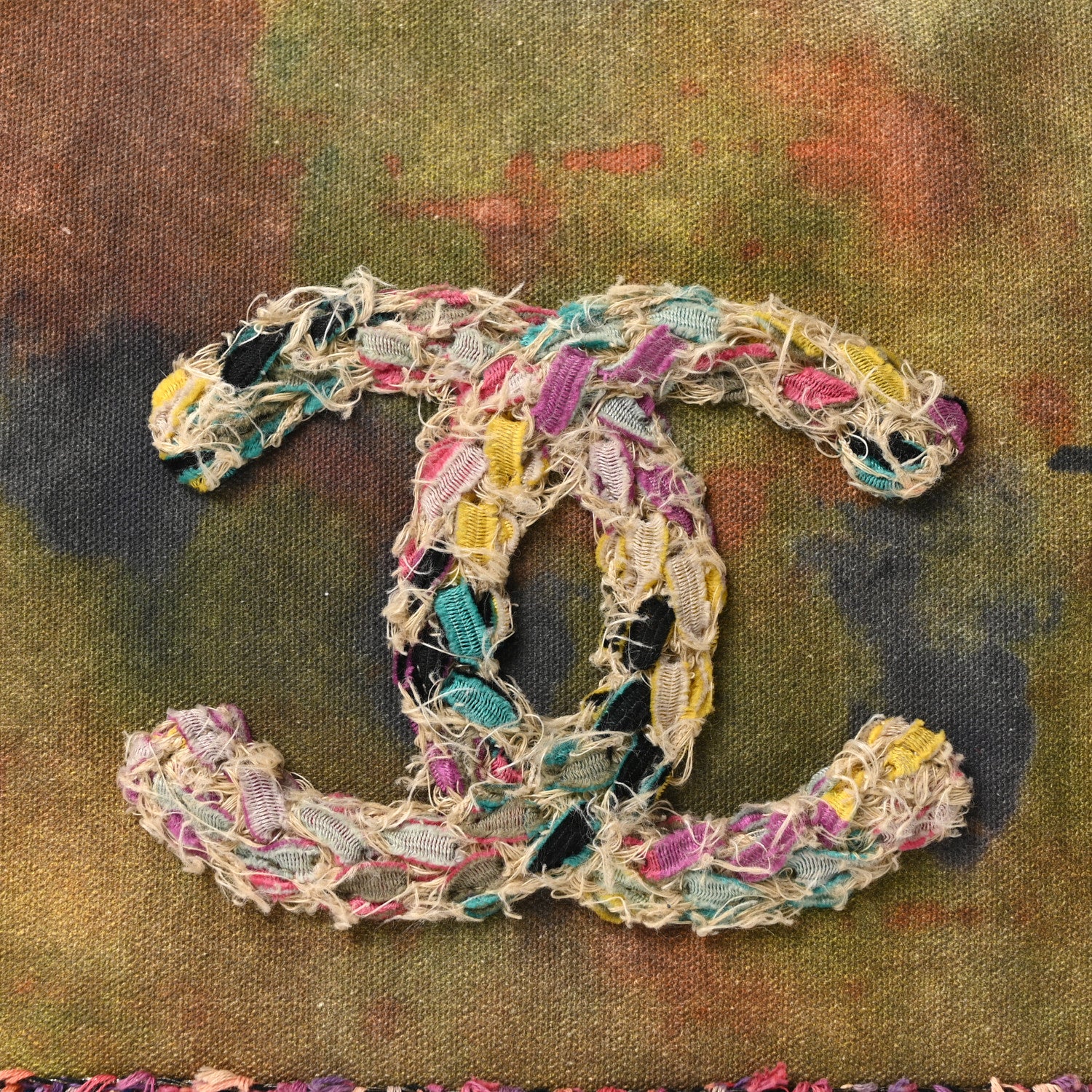 Chanel Washed Toile Large Graffiti On The Pavements Messenger Khaki Multicolor 8 of 10