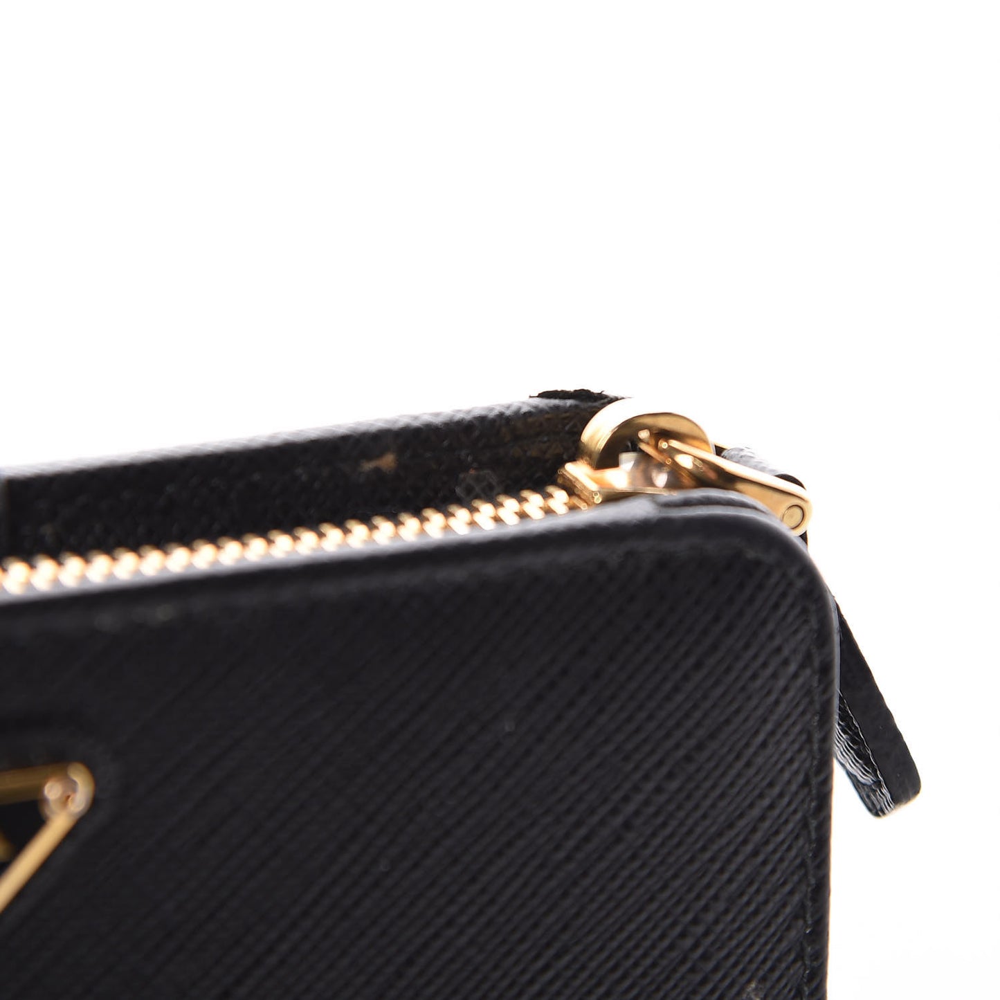 Saffiano Compact Triangle Wallet Black