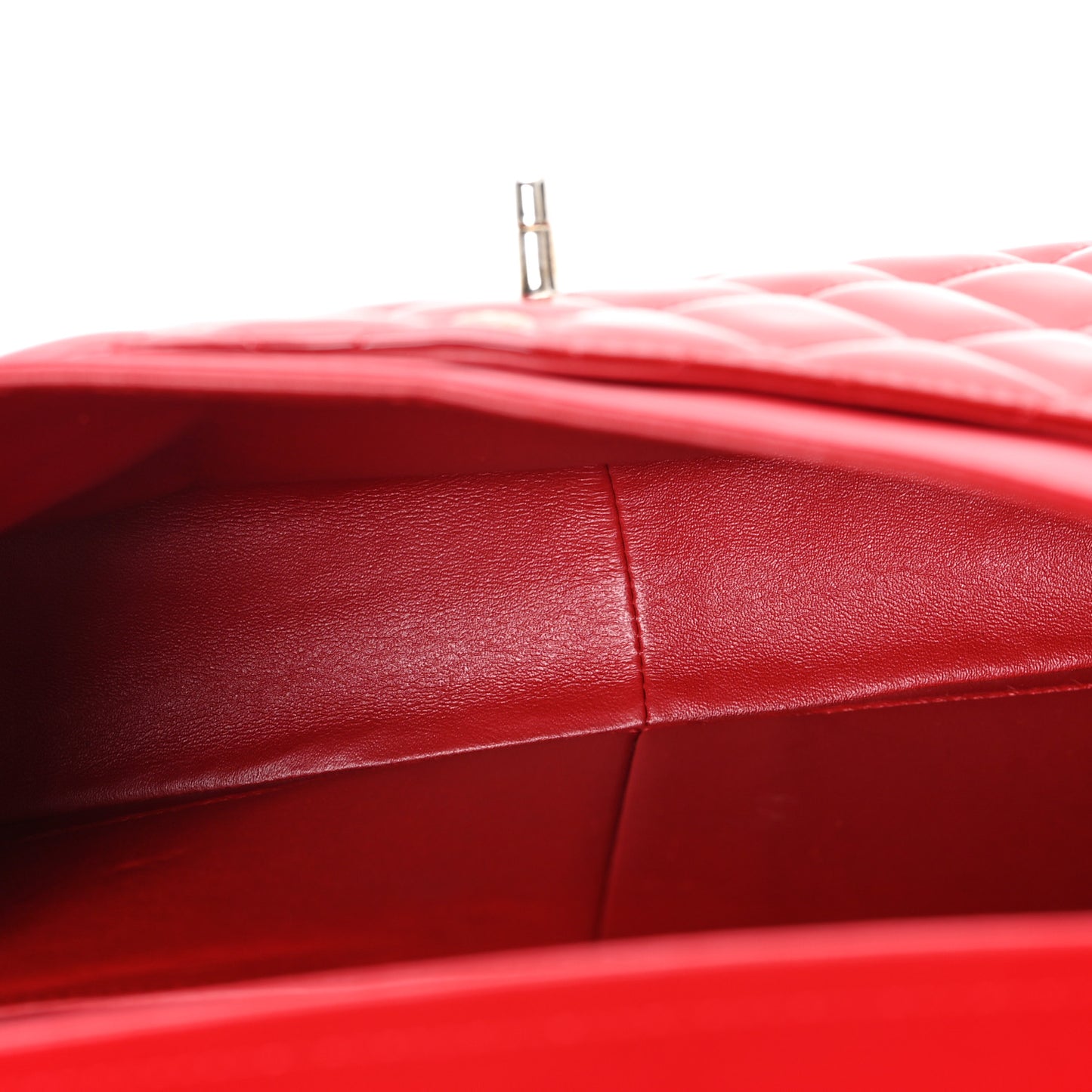Patent Quilted Jumbo Double Flap Red