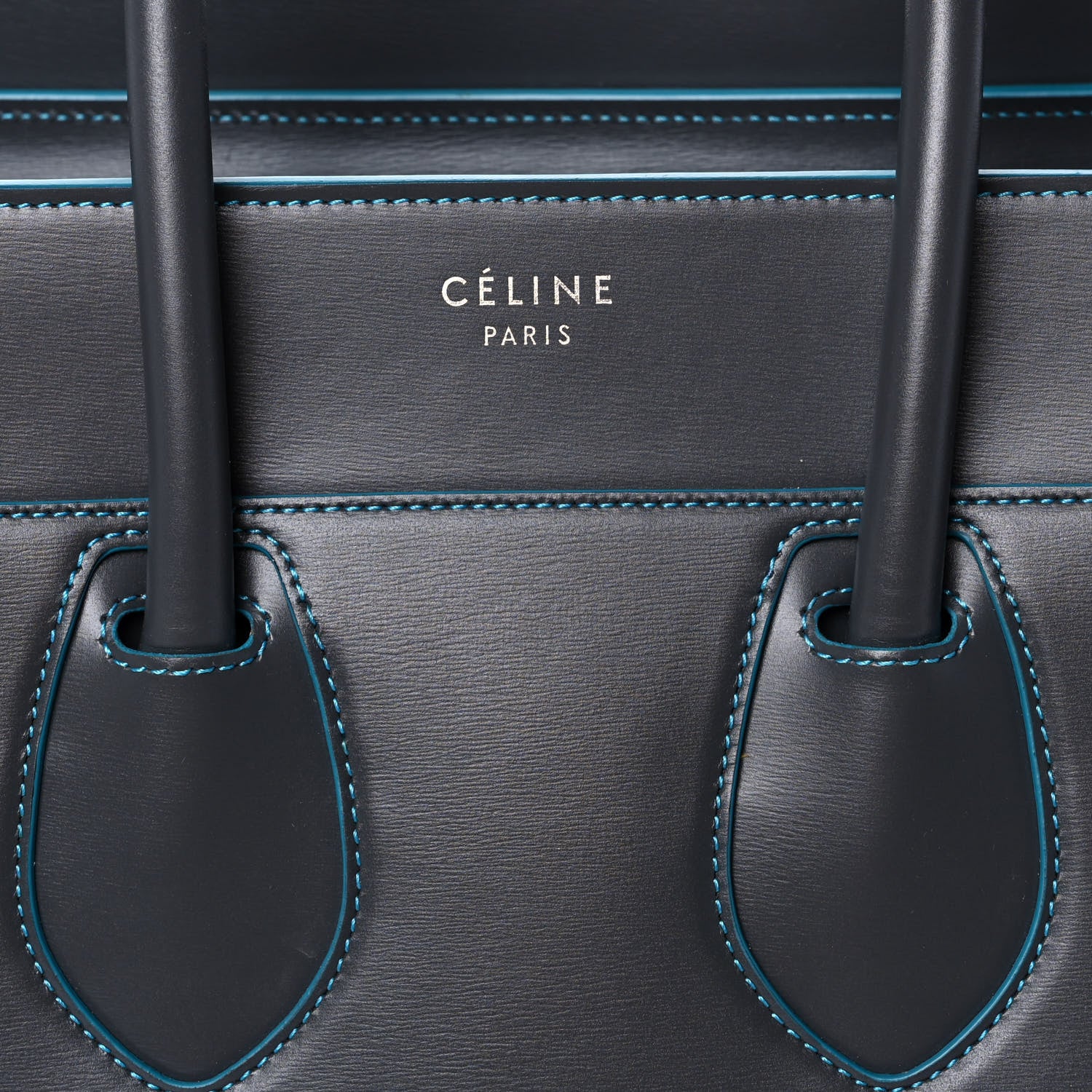 Celine Satin Debossed Calfskin Micro Luggage Anthracite 6 of 8