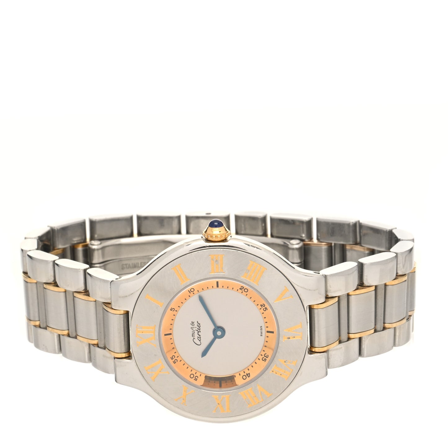 Stainless Steel 18K Yellow Gold 31mm Must De 21 Quartz Watch