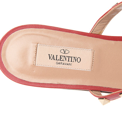 Valentino Garavani Nappa Rockstud Caged Flat Slide Sandals 38 Rouge Pur 7 of 7