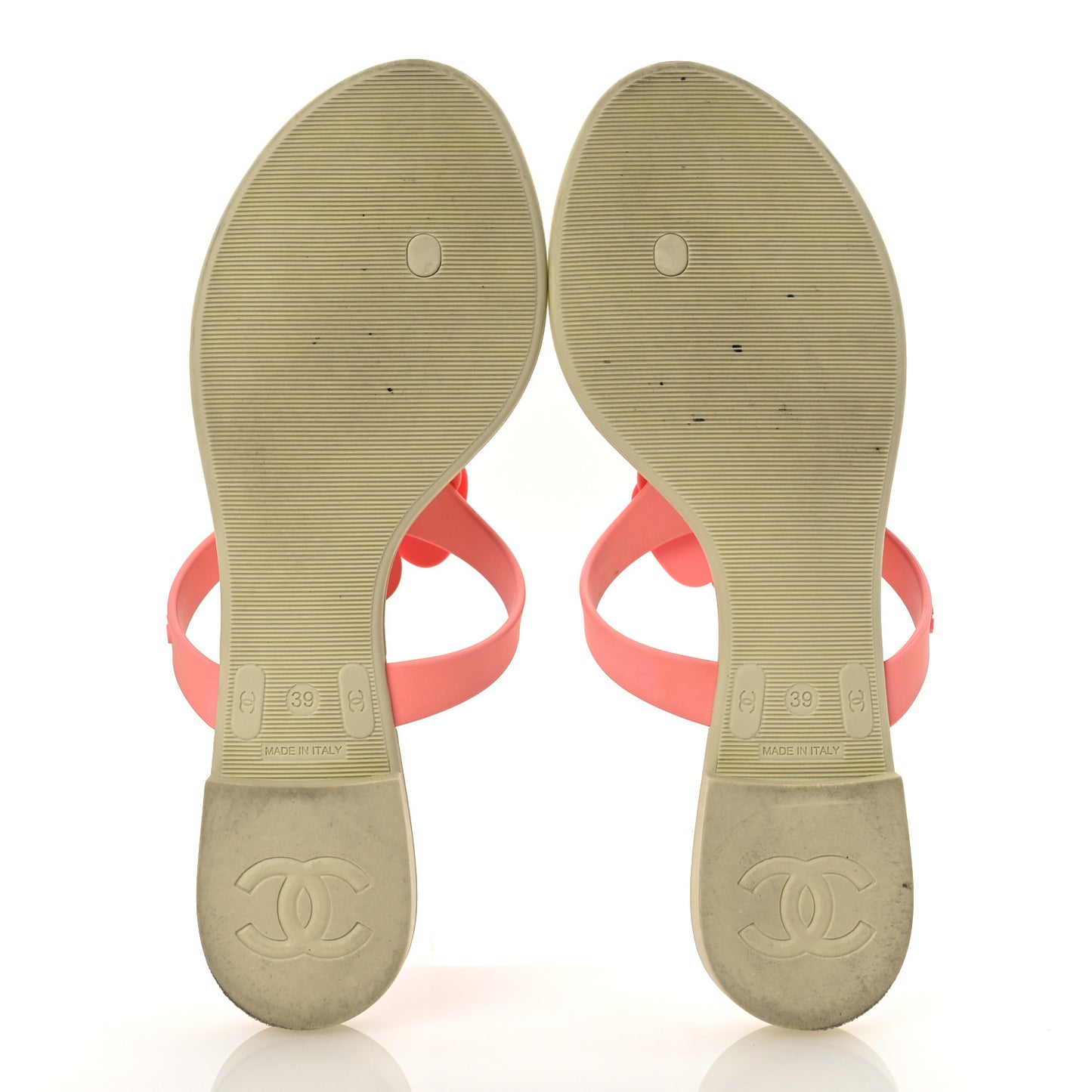 Jelly Quilted Camellia Thong Sandal 39 Pink Beige