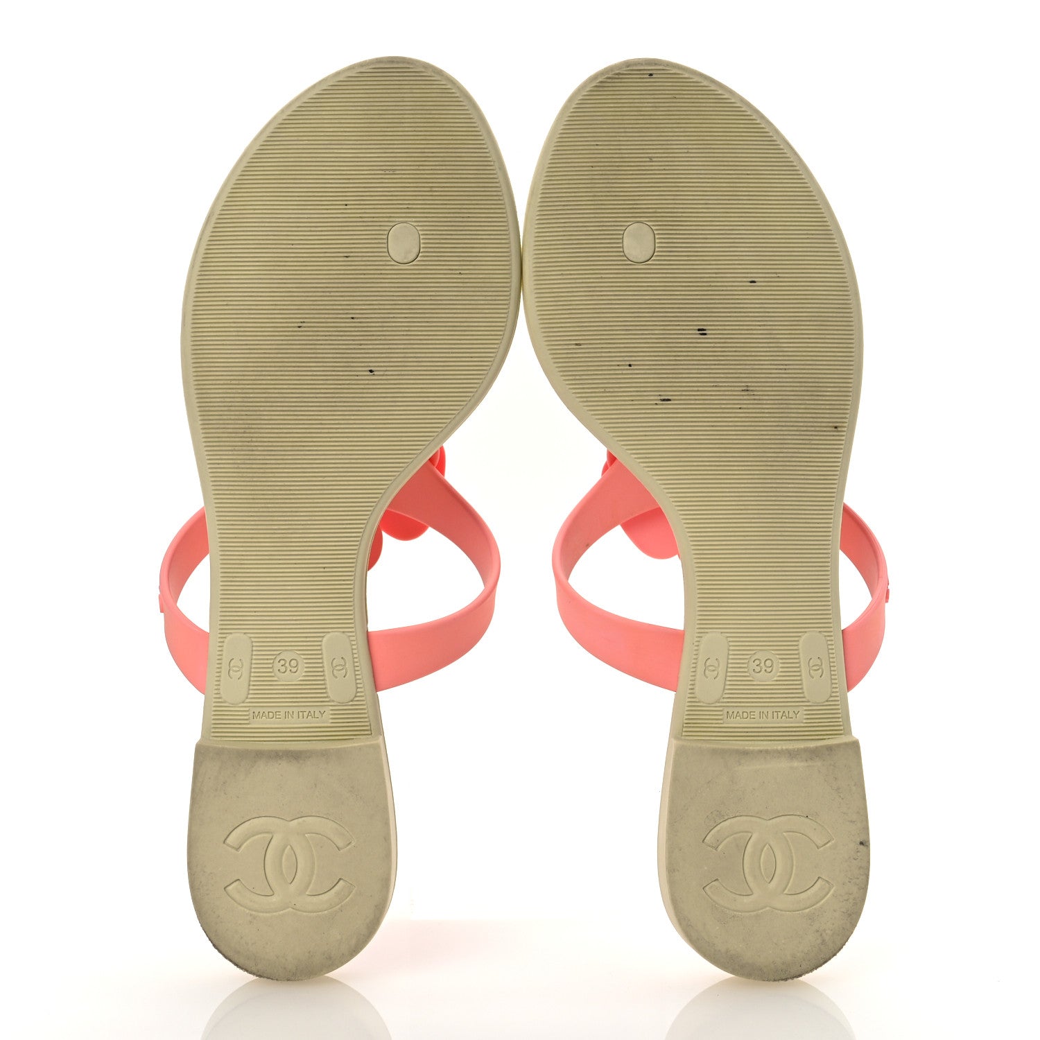 Chanel Jelly Quilted Camellia Thong Sandal 39 Pink Beige 6 of 11