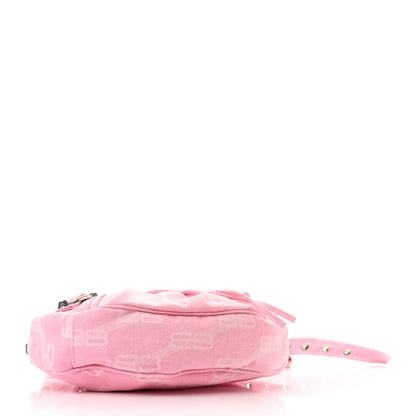 Balenciaga Denim BB Monogram Le Cagole Shoulder Bag XS Pink 5 of 11