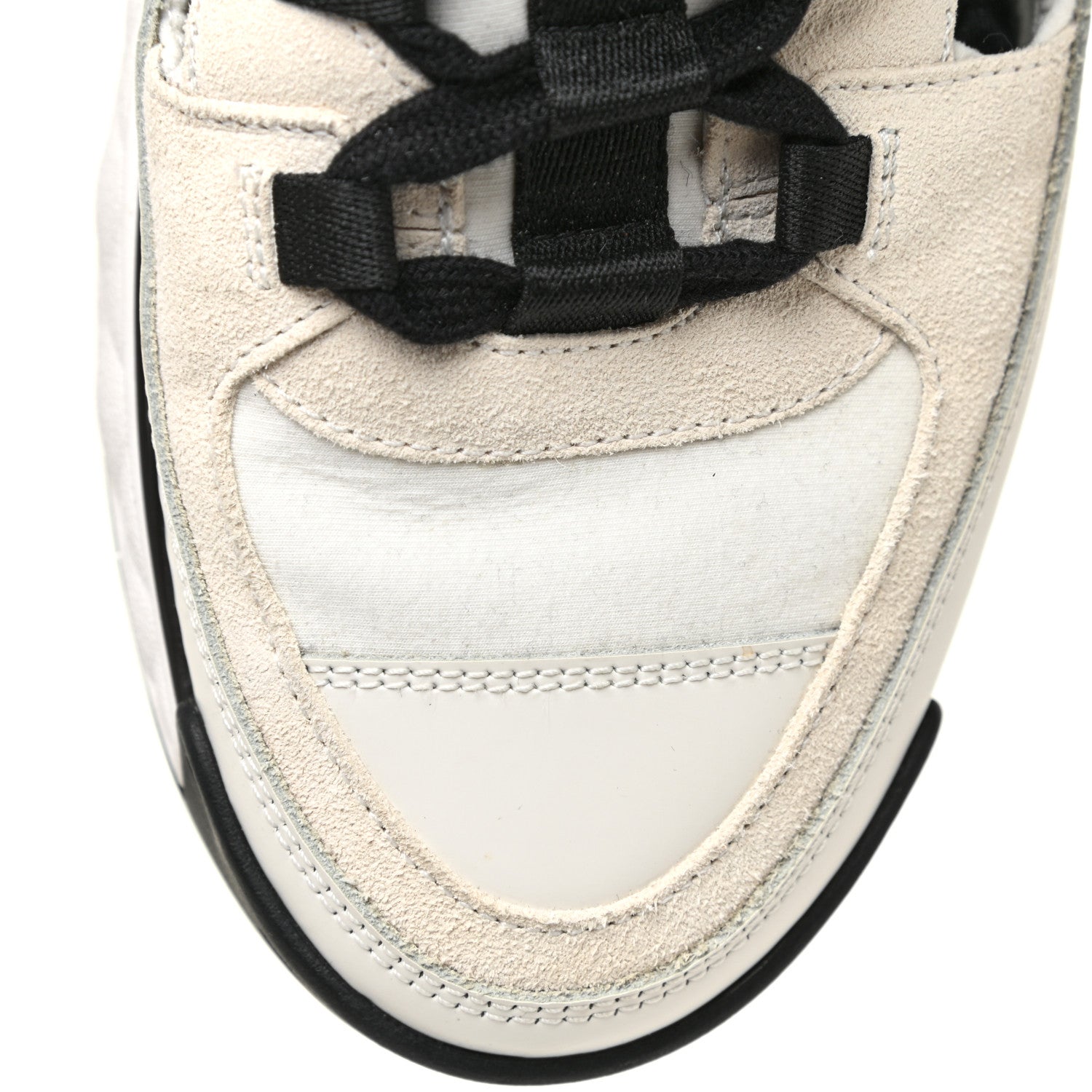 Chanel Fabric Calfskin Suede CC Sneakers 39 Ivory Black 13 of 17