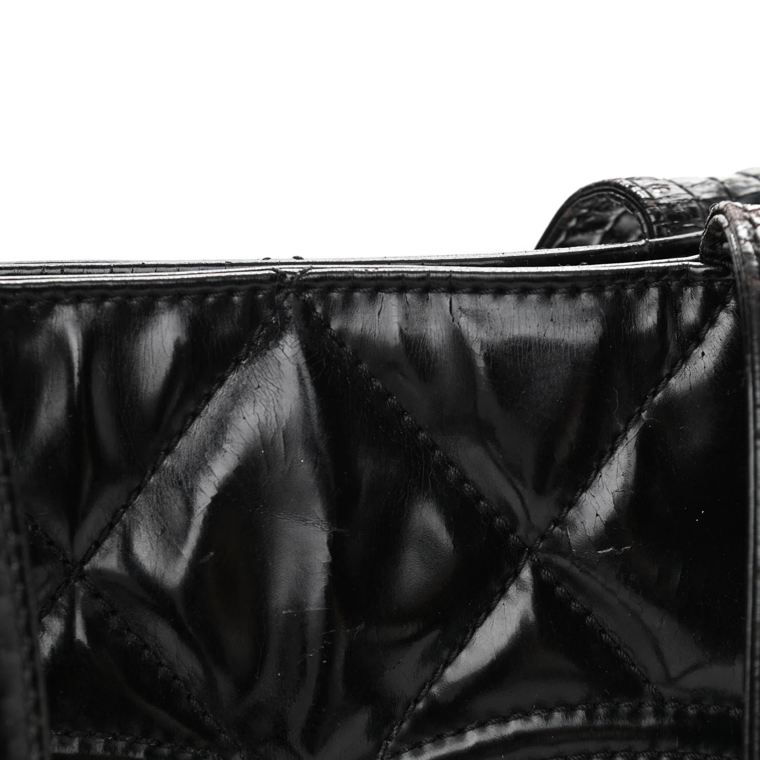Chanel Patent Quilted Expandable CC Shoping Tote Black 8 of 11