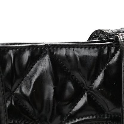 Chanel Patent Quilted Expandable CC Shoping Tote Black 8 of 11