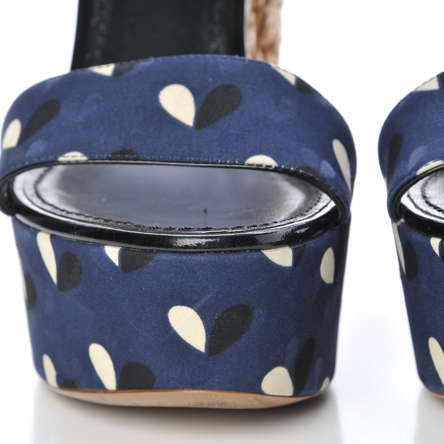 Louis Vuitton Raffia Canvas Hearts Tuileries Wedge Sandals 36 Blue 10 of 20