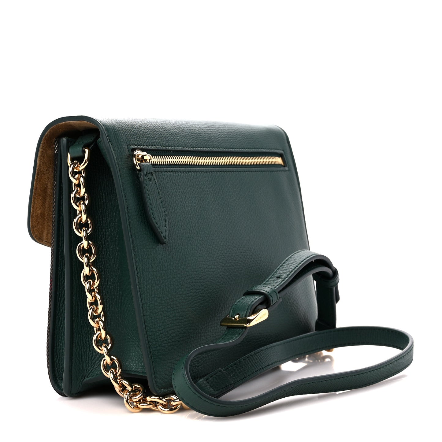 Derby Calfskin House Check Small Macken Crossbody Bag Green