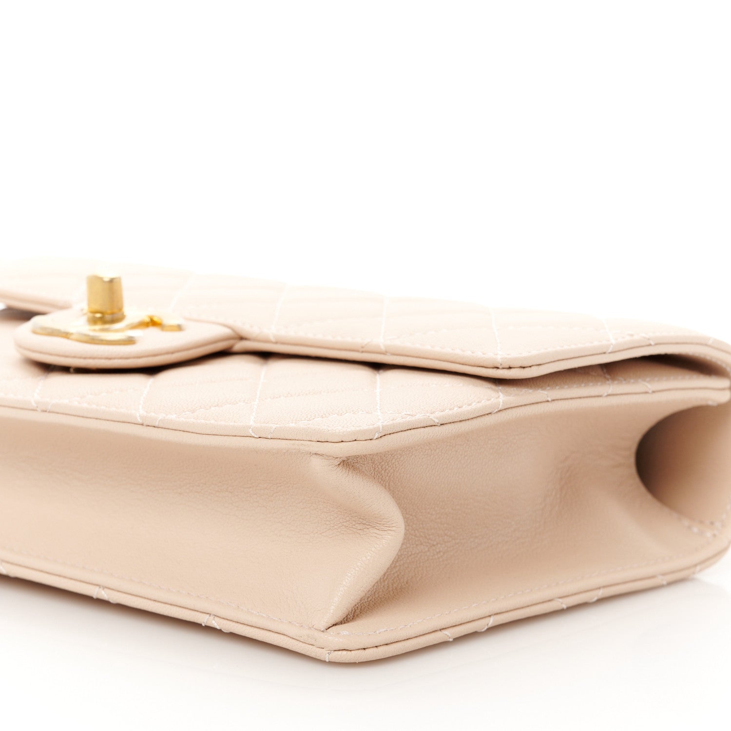 Chanel Lambskin Quilted Small Chic Pearls Flap Light Beige 11 of 12
