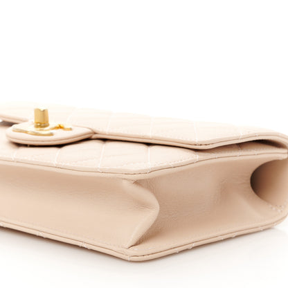 Chanel Lambskin Quilted Small Chic Pearls Flap Light Beige 11 of 12