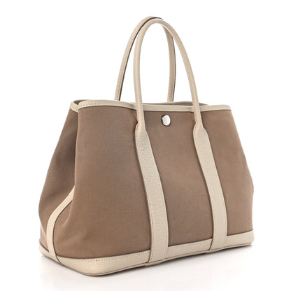 Hermes Toile Negonda Garden Party 30 TPM Tote Craie Etoupe 3 of 10