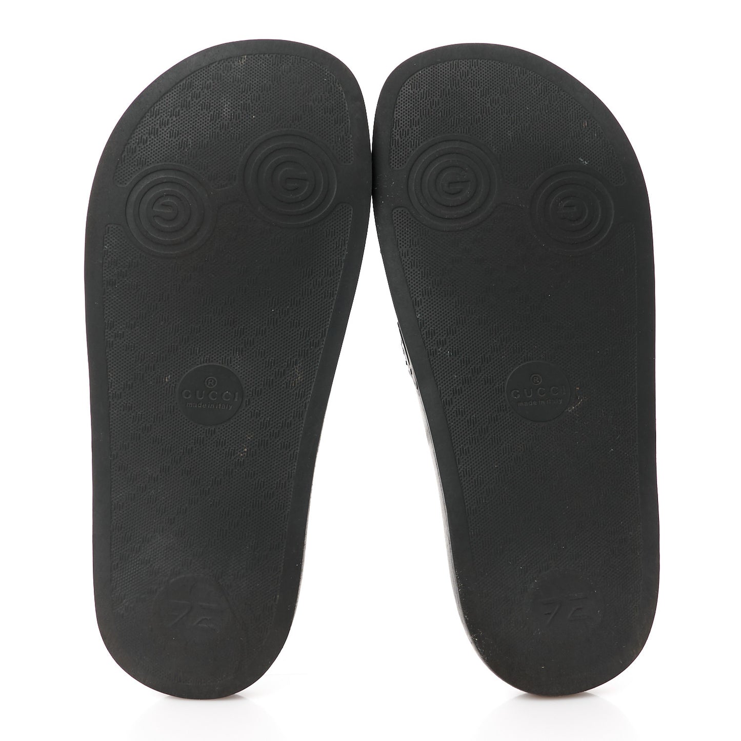 Rubber GG Monogram Perforated Womens Slide Sandals 37 Black