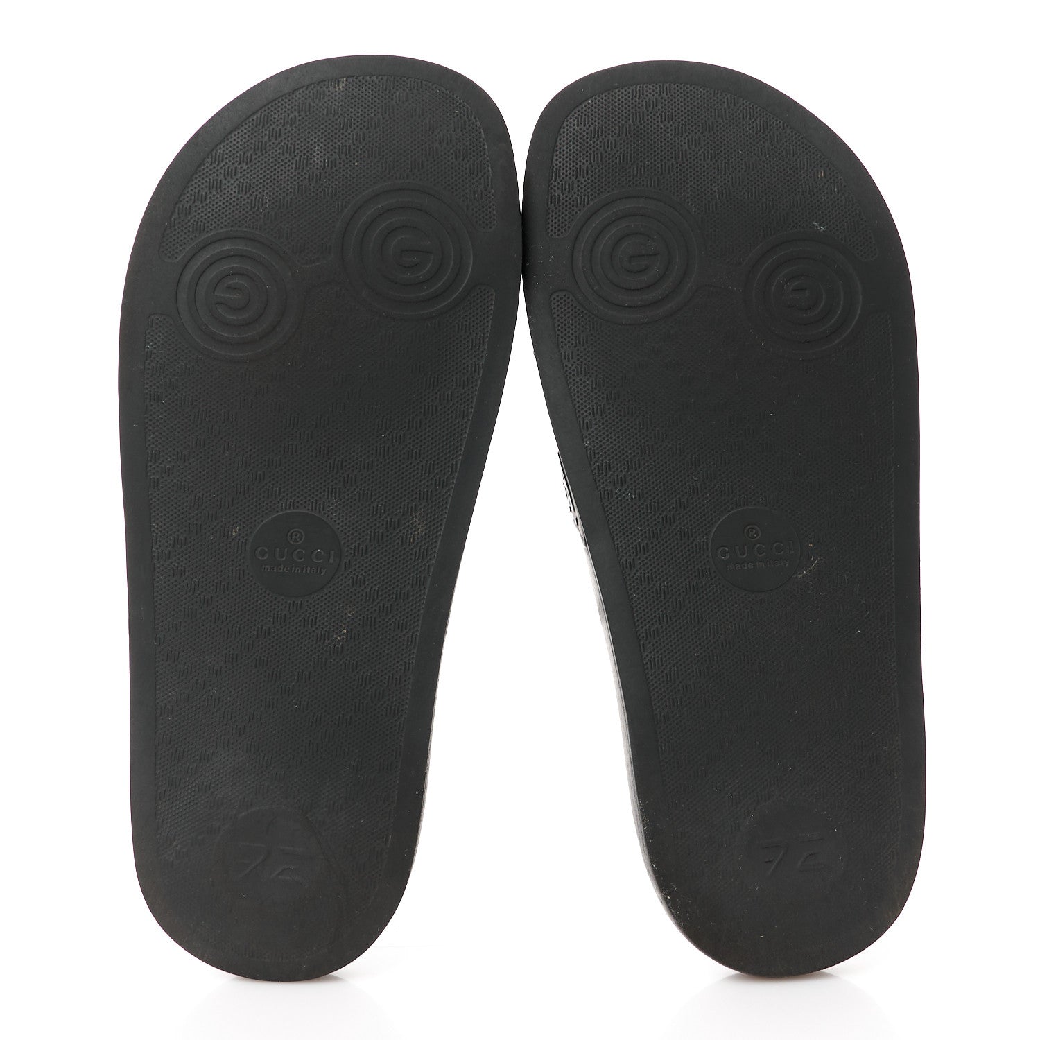 Gucci Rubber GG Monogram Perforated Womens Slide Sandals 37 Black 5 of 8