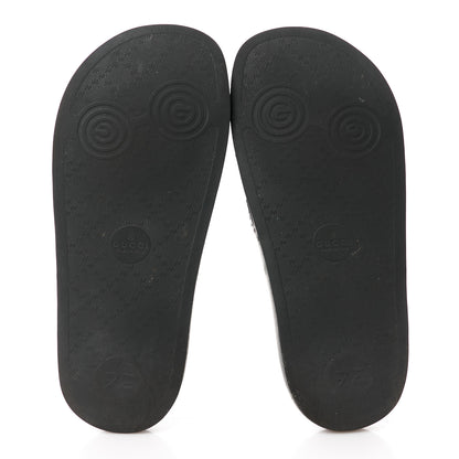 Gucci Rubber GG Monogram Perforated Womens Slide Sandals 37 Black 5 of 8