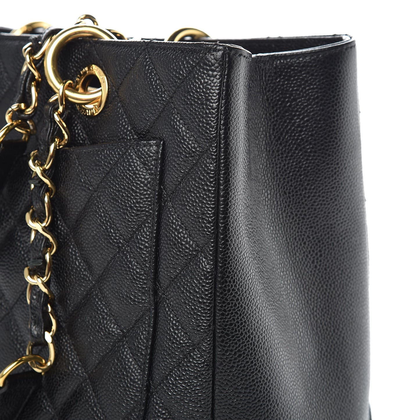 Caviar Quilted Grand Shopping Tote GST Black