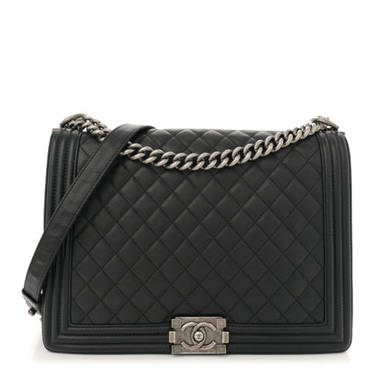 Chanel Calfskin Quilted Large Boy Flap Black 1 of 13