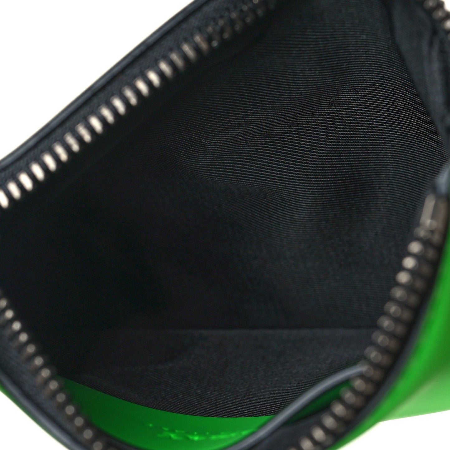 Rubber Calfskin Medusa Key Pouch Neon Green