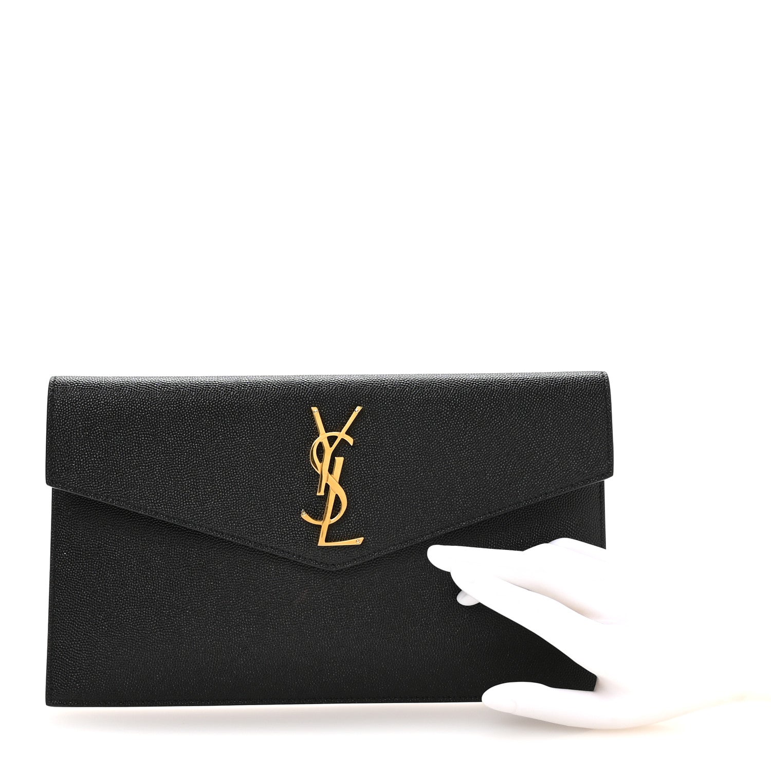 Saint Laurent Grain De Poudre Uptown Pouch Black 2 of 8