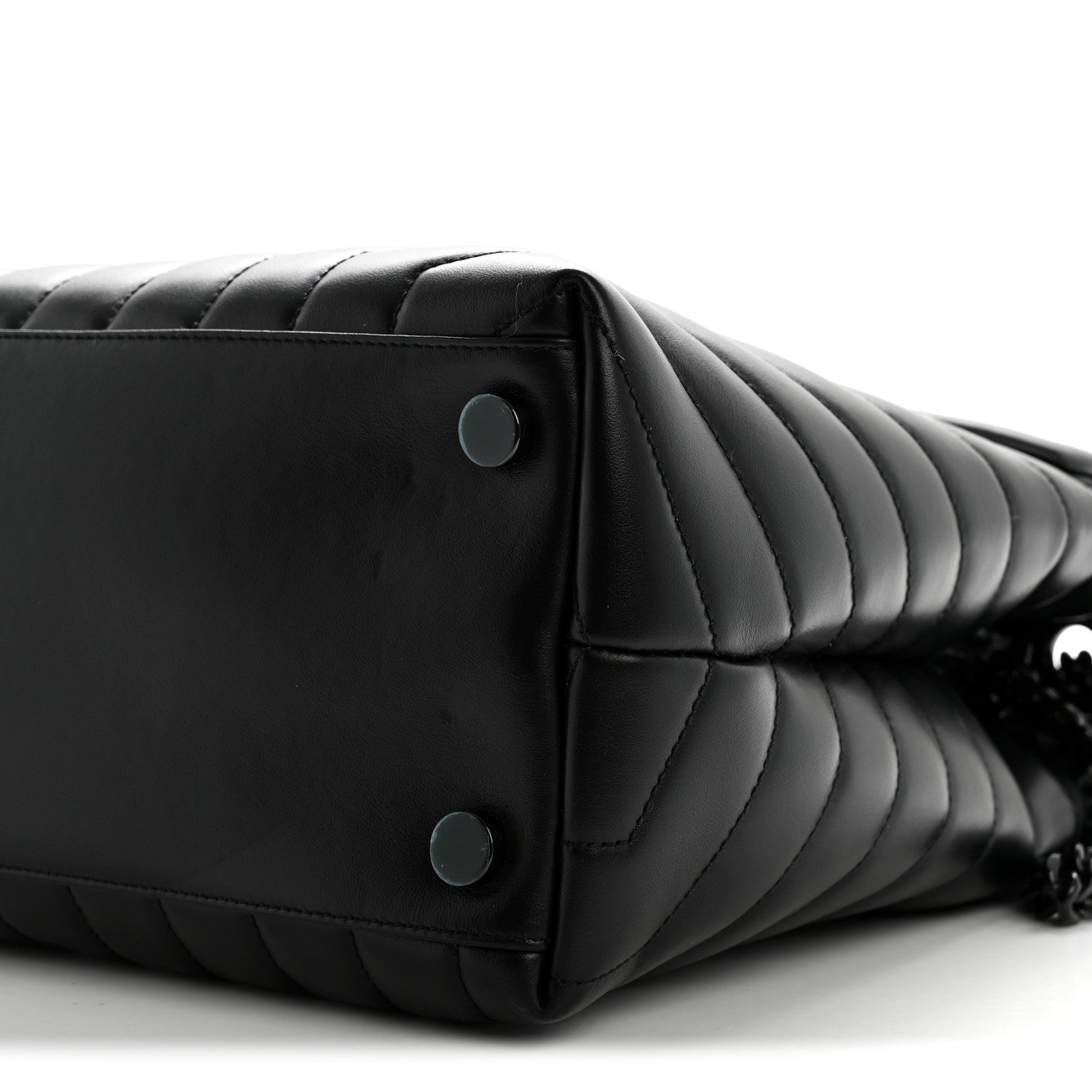 Saint Laurent Calfskin Y Quilted Monogram Monochrome Large Loulou Chain Satchel Black 10 of 13