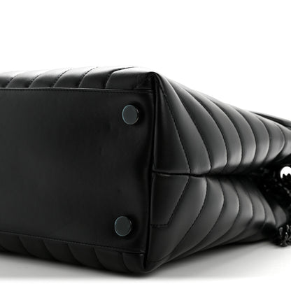 Saint Laurent Calfskin Y Quilted Monogram Monochrome Large Loulou Chain Satchel Black 10 of 13