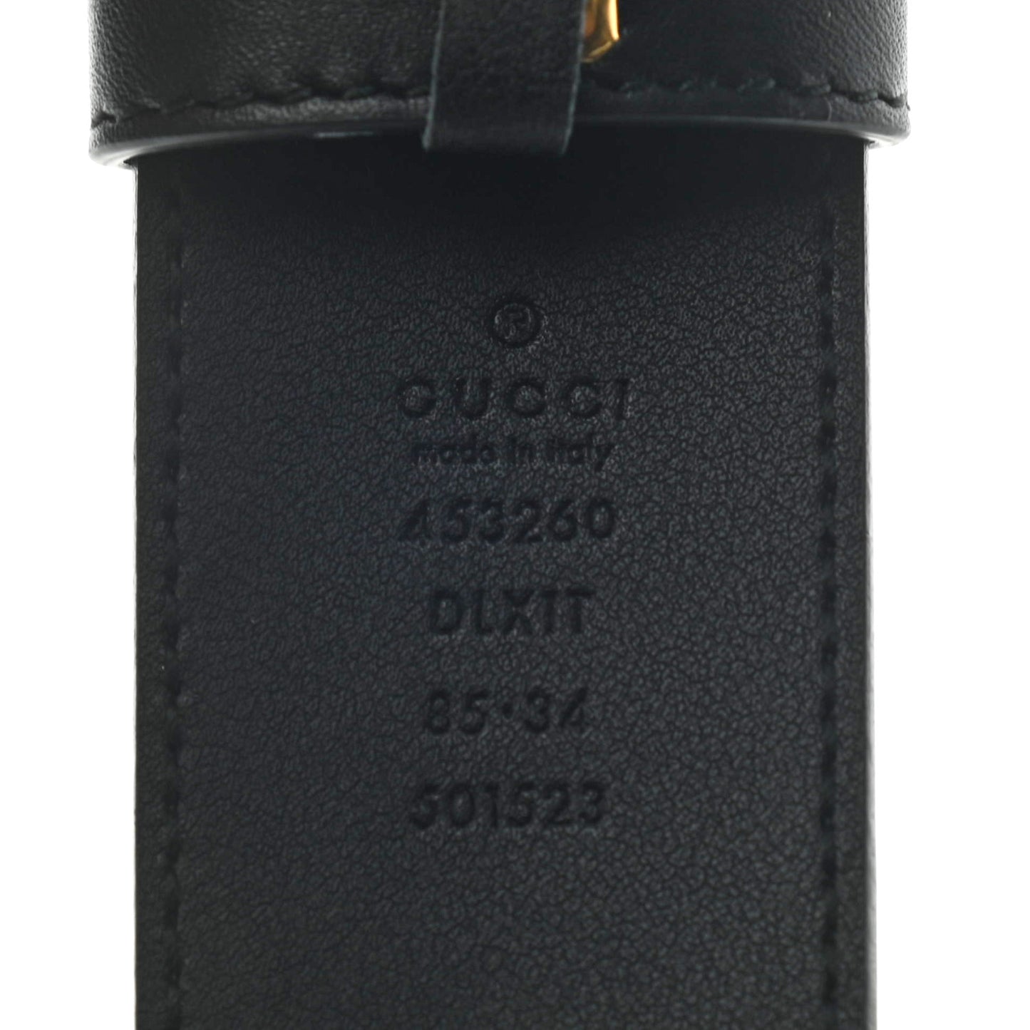 Moon Calfskin Pearl Double G 40mm Belt 85 34 Black Cream