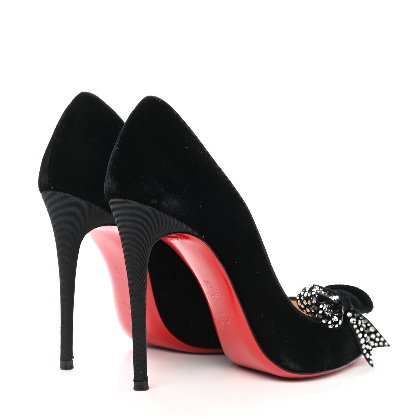 Velvet Madame Menule Bow 100 Pumps 35 Black